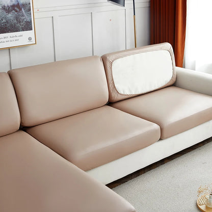Stretch PU Leather Waterproof Sofa Cushion Cover Sofa Seat Slipcover Backrest Cover Easy Clean Sofa Protector for Pets Kids