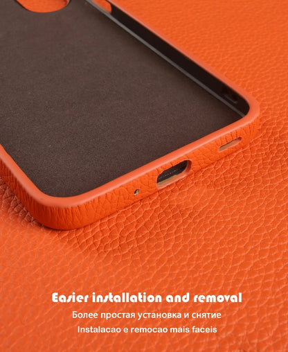 Luxury Genuine Leather Case For Samsung Galaxy A17 A07 A26 A36 A56 A15 A53 A24 Full Wrapped Shockproof Phone Cases Back Cover