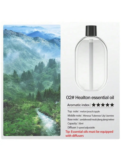 Rechargeable portable aromatherapy diffuser diffuser machine, aromatherapy essential oil, refreshing agent, deodorizer, 5-speed