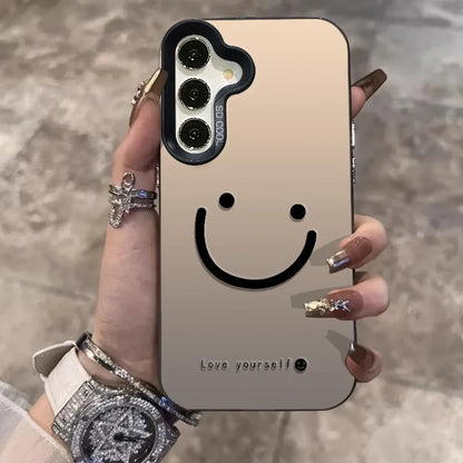For Samsung Galaxy S26 S25 S24 S23 Ultra S22 Plus S21 FE Case Color Silver Smile Cheeks Cover For A57 A37 A17 A56 A55 A25 Funda