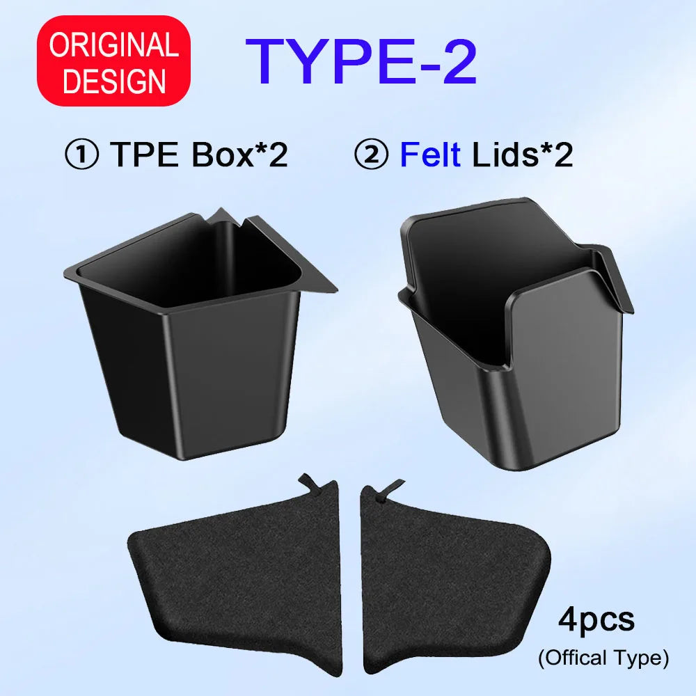 1:1 Official Design Trunk Storage Bins For Tesla Model Y Juniper 2025 Trunk Organizer Trunk Side Storage Box Travel Accessories