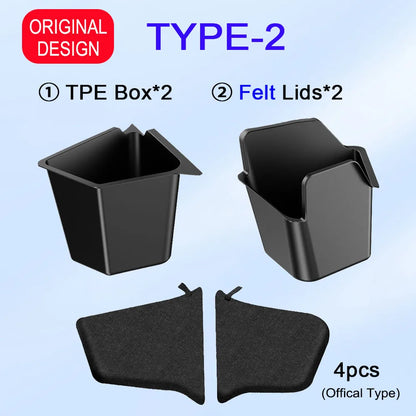 1:1 Official Design Trunk Storage Bins For Tesla Model Y Juniper 2025 Trunk Organizer Trunk Side Storage Box Travel Accessories