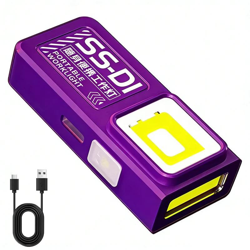 Mini COB LED Flashlight USB C Rechargeable Powerful Work Light  with Clip Magnet Waterproof EDC Camping Walking Pocket Lamp
