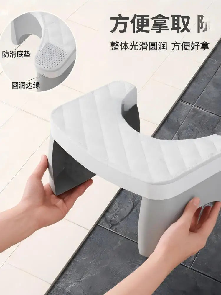 Slip Resistant Water-proof Potty Foot Stool Ergonomic Raised Footrest Stable Frame Household Washroom Auxiliary Tool Suitable Fo