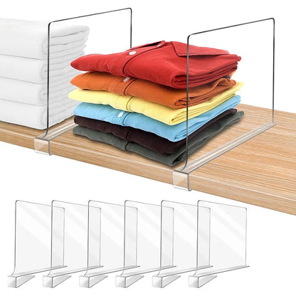 Transparent Closet Shelf For Wardrobe Organizer Clothes Divider Cupboard Bookcase Divider Baffle