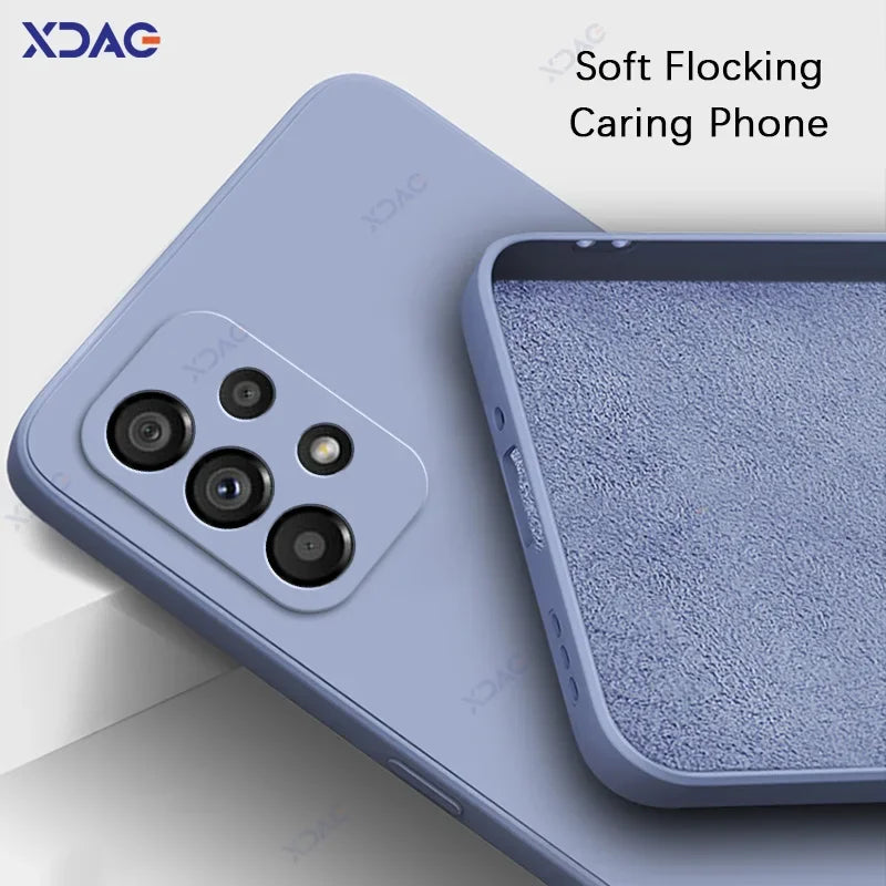 Original Official Soft Case for Samsung Galaxy A13 A23 A33 A53 A73 SamsungA33 SamsungA53 SamsungA73 Square Liquid Silicone Cover