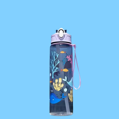 800ml Leakproof Sports Water Bottle with Time Scale