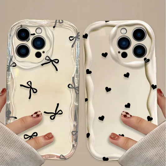 Bowknot Heart iPhone Case – Shockproof Silicone Cover
