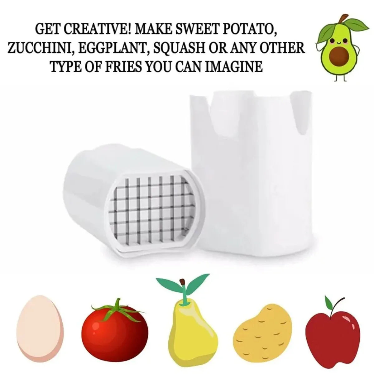White French Fry Cutter Tool Food and Vegetable Shredder Manual Natural Cutting for Quick Dicing Vegetables and Potatoes Tools