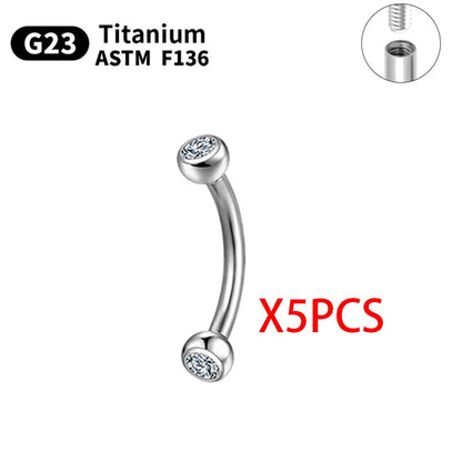 G23 Titanium Piercings Labret Stud Kit – 1/5/10pcs Lip, Nose, Eyebrow, and Cartilage Body Jewelry