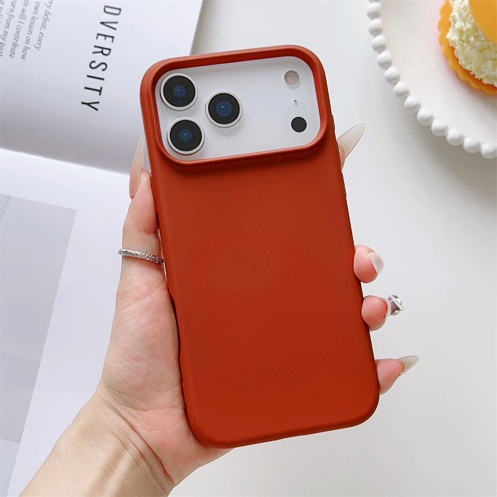 Matte Candy Color Phone Case for iPhone 17 Air 16 16E 15 Pro Max Liquid Silicone Shockproof Protection Skin Feeling Solid Cover