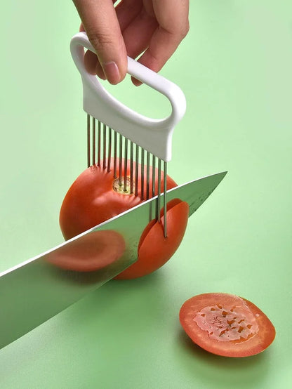 Stainless Steel Onion & Potato Slicer Holder – Kitchen Tool