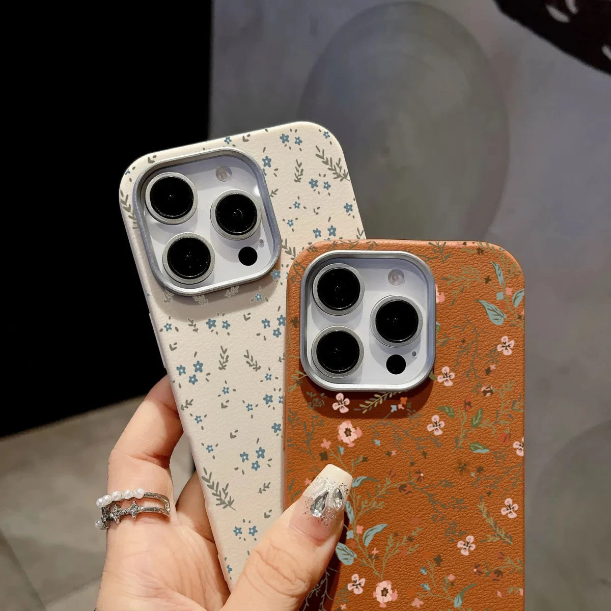 Floral Lichee Pattern Shockproof iPhone Case