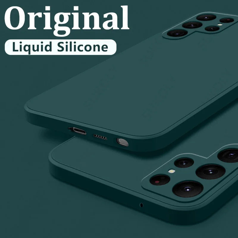 Case For Samsung Galaxy S26 S24 S23 S22 S25 Ultra S24 FE A57 A56 A55 A16 A17 5G S25 Edge Shockproof Liquid Silicone Phone Cover