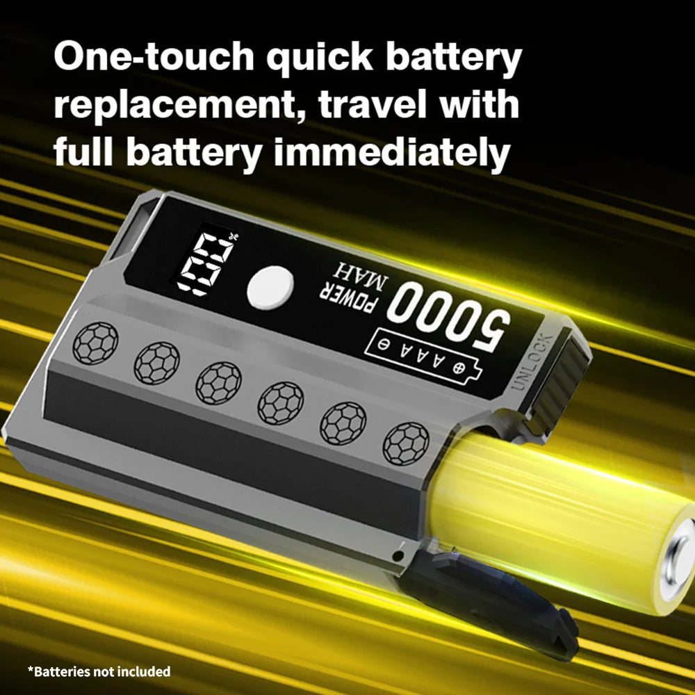 Byscoon Portable Power Bank 22.5W Fast Charging Removable Replaceable 21700 Battery (Not Included) for iPhone 16 15 Samsung