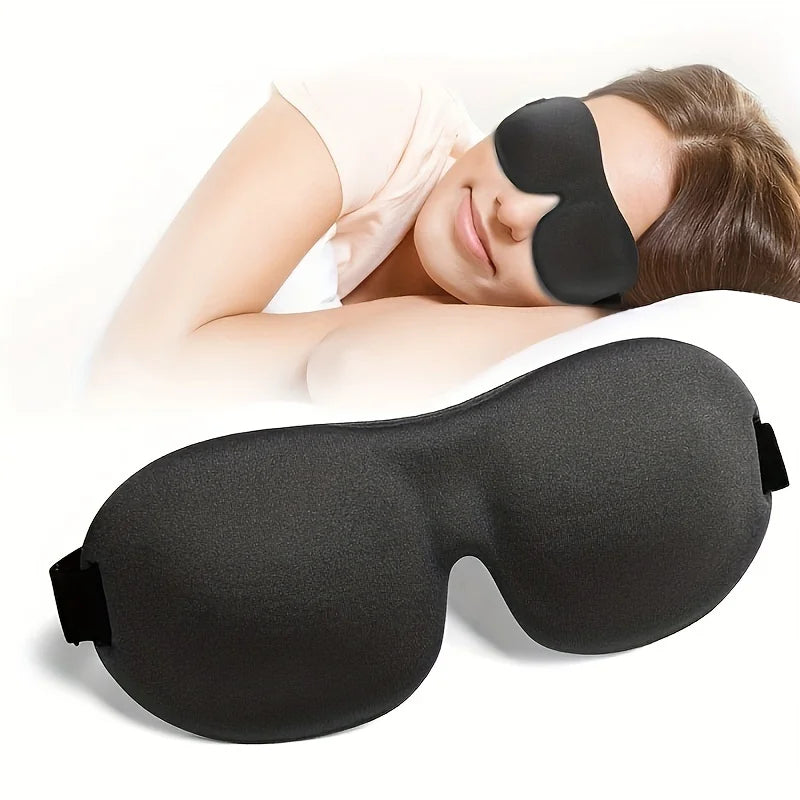 3D Contoured Sleep Eye Mask – Ultra-Soft Light Blocking Cover