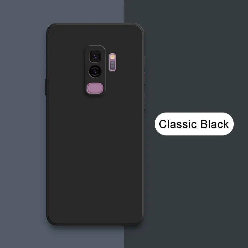 Square Liquid Silicone Back Cover for Samsung Galaxy S9 Plus Camera Protective Soft Shockproof Phone Case SamsungS9 S9Plus Funda