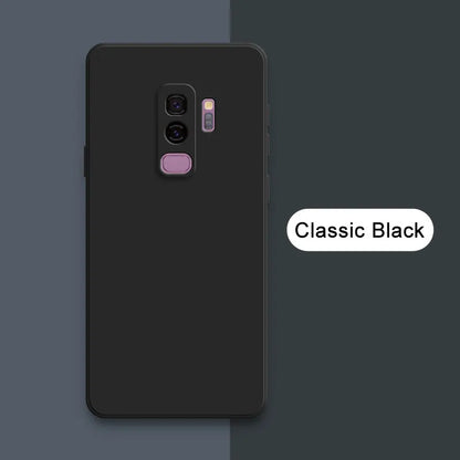 Square Liquid Silicone Back Cover for Samsung Galaxy S9 Plus Camera Protective Soft Shockproof Phone Case SamsungS9 S9Plus Funda