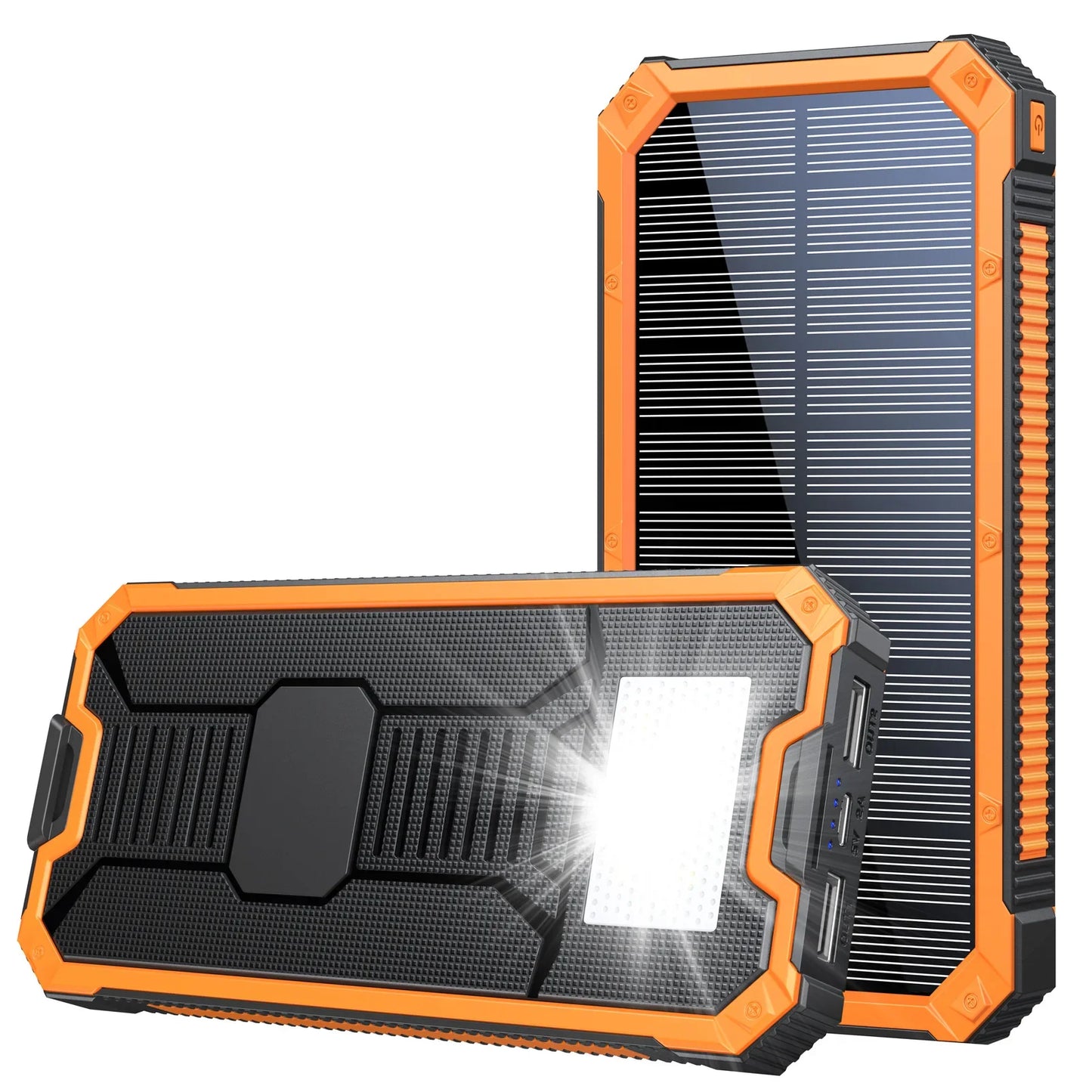 Power Bank 20000mAh Solar Charging Poverbank with Camping Light for iPhone Samsung Powerbank Fast Charger External Battery Pack