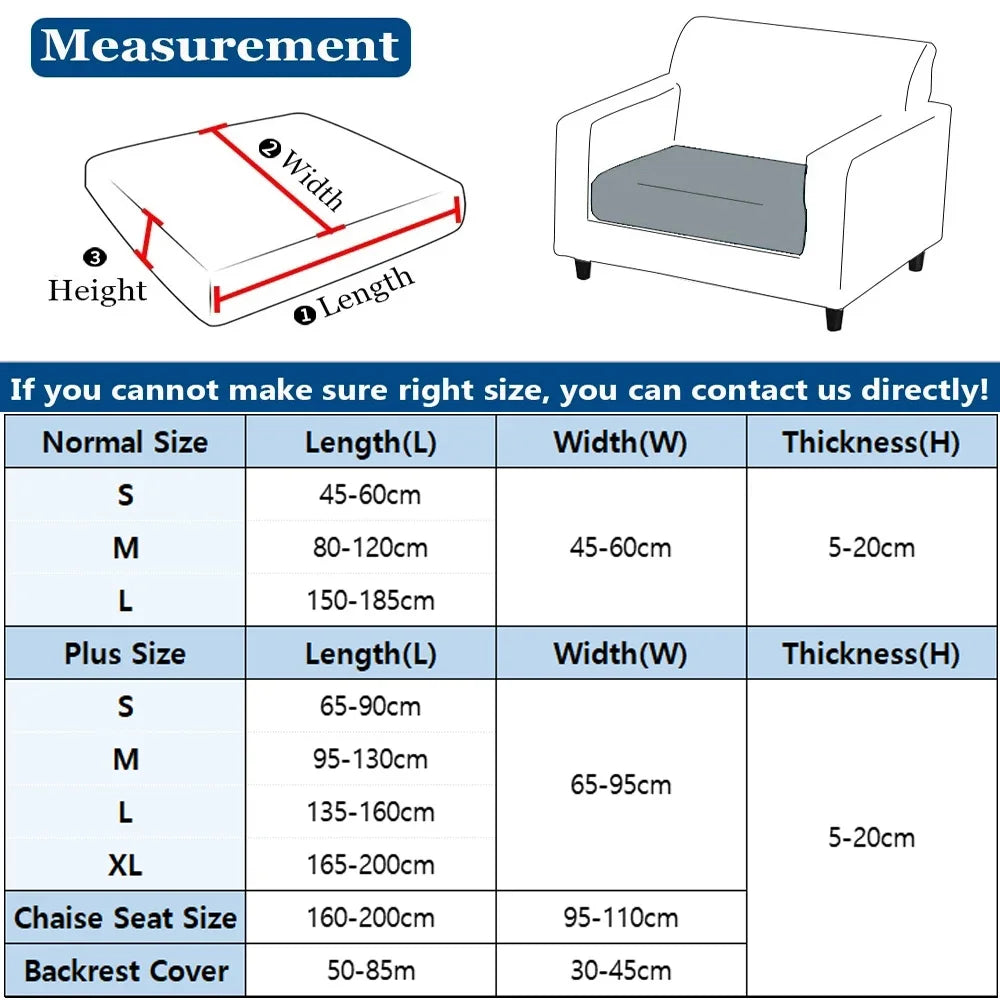 Waterproof Stretch Sofa Cushion Cover Jacquard Fabric Pure Sofa Cover Removable Protector Couch Cover Chaise Lounge Living Room