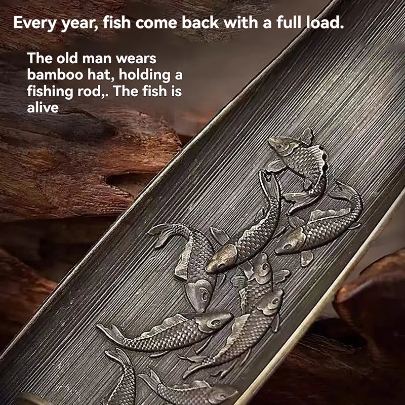 Fashionable Small Boat Incense Burner Fishing Old Man Style Incense Burner Home Indoor Sandalwood Incense Insert Incense Burner