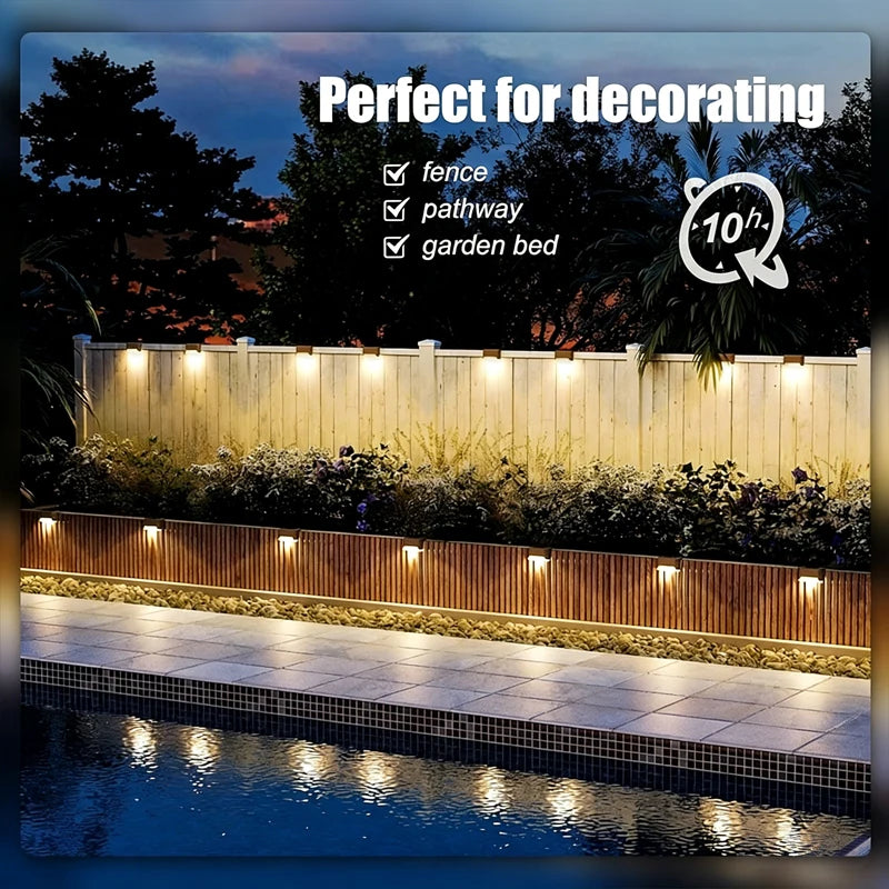 4/8/12Pcs Solar Deck Lights Outdoor Waterproof LED Fence Lights Step Garden Decorate Lamp for Patio Stairs Railing Pathway