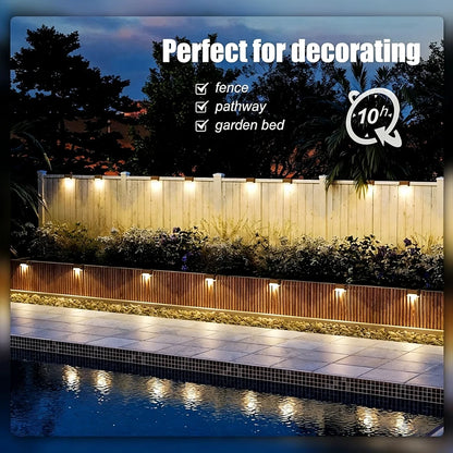 4/8/12Pcs Solar Deck Lights Outdoor Waterproof LED Fence Lights Step Garden Decorate Lamp for Patio Stairs Railing Pathway