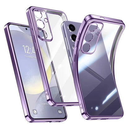 Plating Silicone Soft Case For Samsung Galaxy S26 Ultra S25FE S24 S23 FE Plus A57 A37 A56 A36 A16 A17 Transparent Clear Cover