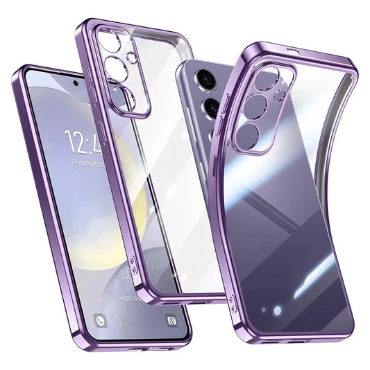 Plating Silicone Soft Case For Samsung Galaxy S26 Ultra S25FE S24 S23 FE Plus A57 A37 A56 A36 A16 A17 Transparent Clear Cover