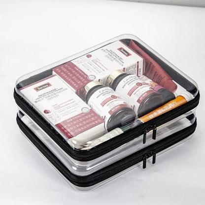 1pc Home Organize Box Transparent Cosmetics Storage Bag Baby Toy Organize Box Waterproof Plastic Zippered Pouch Travel Case Bag