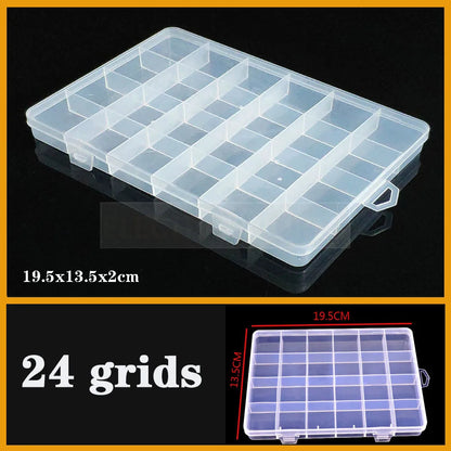 Transparent Plastic Screw Compartment Box – Jewelry, Earring & Tool Storage Organizer