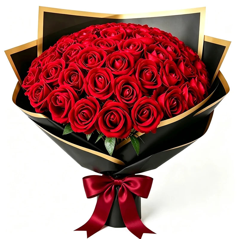 50 Pcs Velvet Rose Artificial Rose Flowers Real Touch Fake Roses Florals for Valentine's DIY Wedding Bouquet Party Home Decor