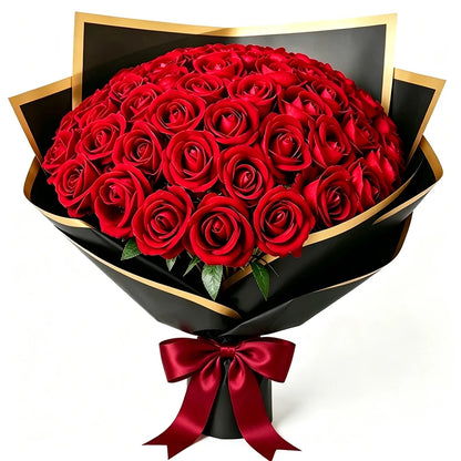 50 Pcs Velvet Rose Artificial Rose Flowers Real Touch Fake Roses Florals for Valentine's DIY Wedding Bouquet Party Home Decor