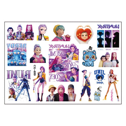 Hot K-pop Birthday Party Favors Cartoon Kids Gift -Reusable Straw Stamp sticker Bracelet Keychain Pin Badge Game Reward Souvenir
