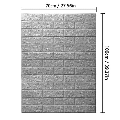 70cm*1m  3D Brick Pattern Wall Panels Wallpaper DIY Waterproof for Living Room Bedroom Kitchen Background Wall Decoration