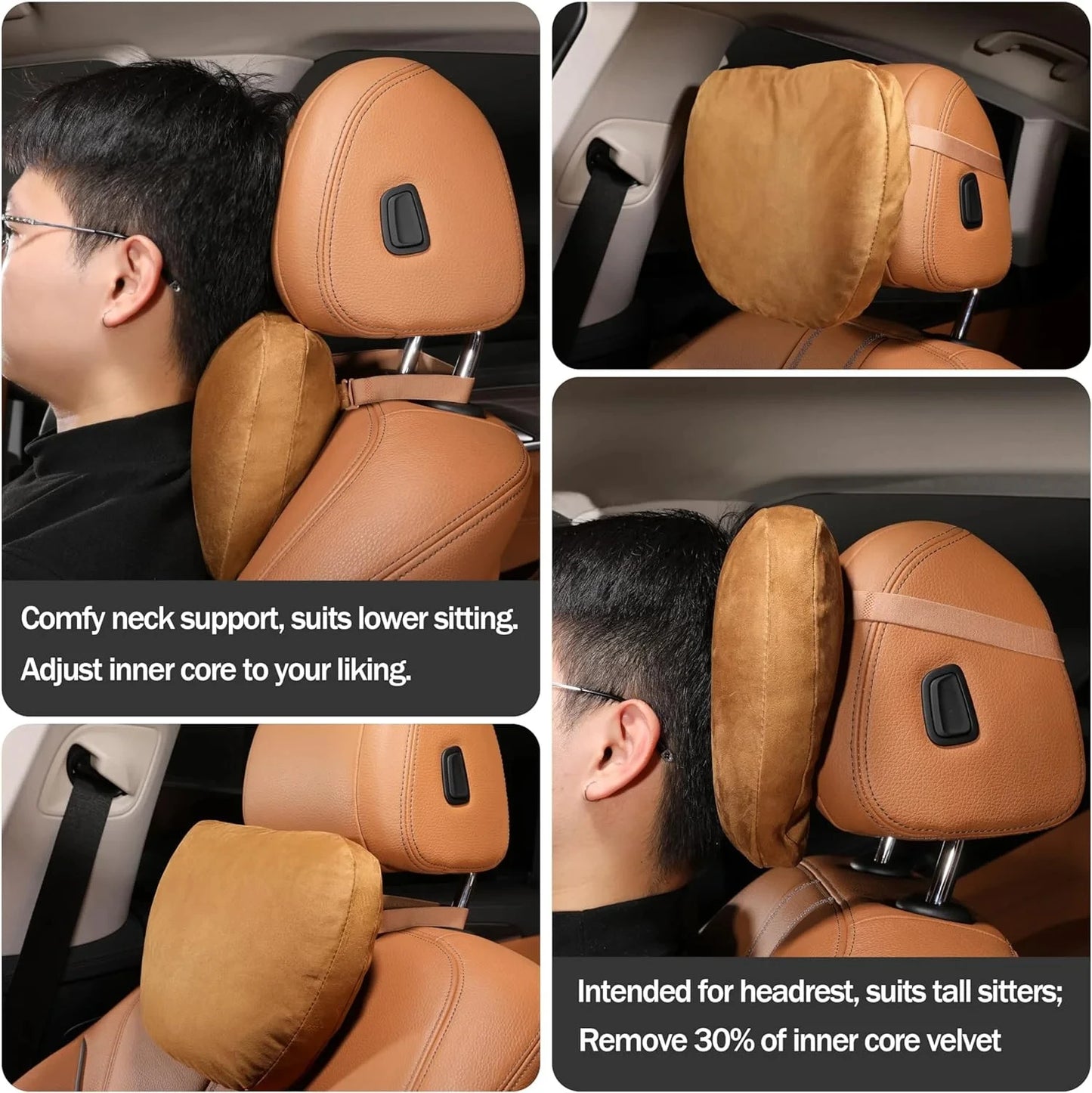 Car neck pillow car seat headrest automatic memory cotton protective pad suitable for head support of gaming chairs