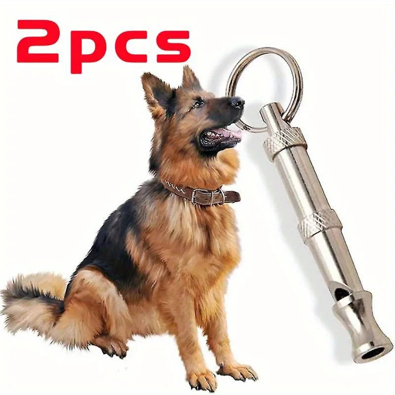Adjustable Pitch Dog Whistle with Keychain for Training & Recall