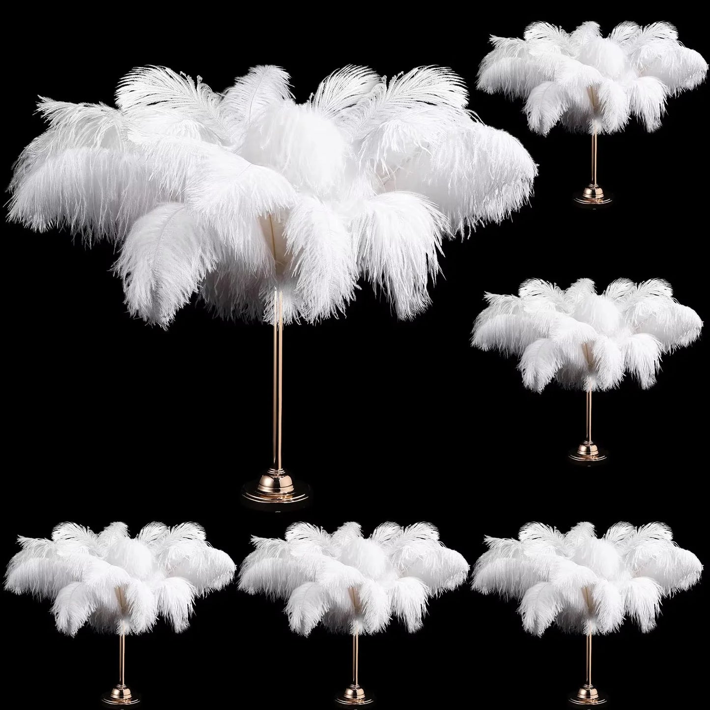 100-300PCS White Ostrich Feathers Bulk Natural Ostrich Feathers for Wedding Party Decorations Table Decorations DIY Crafts