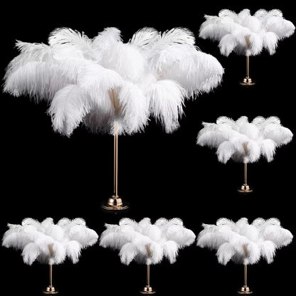 100-300PCS White Ostrich Feathers Bulk Natural Ostrich Feathers for Wedding Party Decorations Table Decorations DIY Crafts