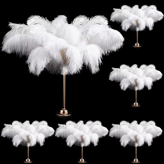 100-300PCS White Ostrich Feathers Bulk Natural Ostrich Feathers for Wedding Party Decorations Table Decorations DIY Crafts