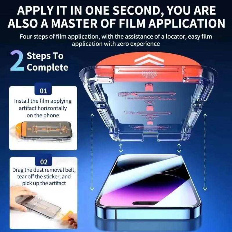 Oleophobic Coating Dust Free Installation Privacy Screen Protector For iPhone 17 Pro Max 18 16 15 13 14 Pro 11 12 16e Mini SE XR