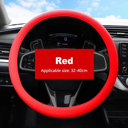 Non-Slip Silicone Steering Wheel Cover Summer Breathable Elastic Universal Fit 38cm Car Steering Wheel Protector Accessory
