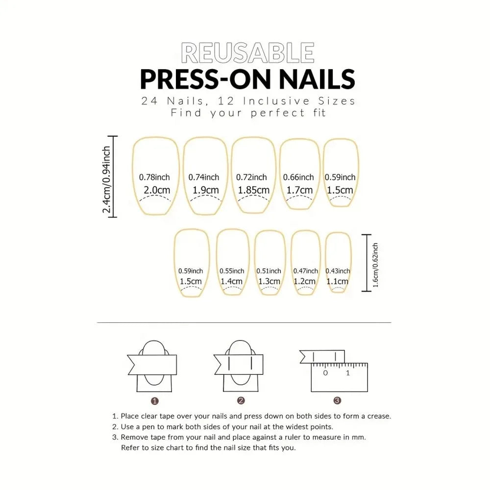 10pcs Handmade Reusable Full Cover Nail Stickers - Square Medium Length French Pointed Pink And White Glossy Press-On Nails