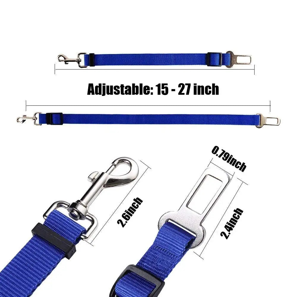 Adjustable Pet Dog Cat Car Seat Belt for Dogs Harness Leash Travel Clip French Bulldog Dog Collar Connector Accessories Supplies