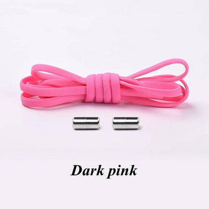 1Pair No tie Shoelaces Round Elastic Shoe Laces For Kids and Adult Sneakers Shoelace Quick Lazy Laces 21 Color Shoestrings