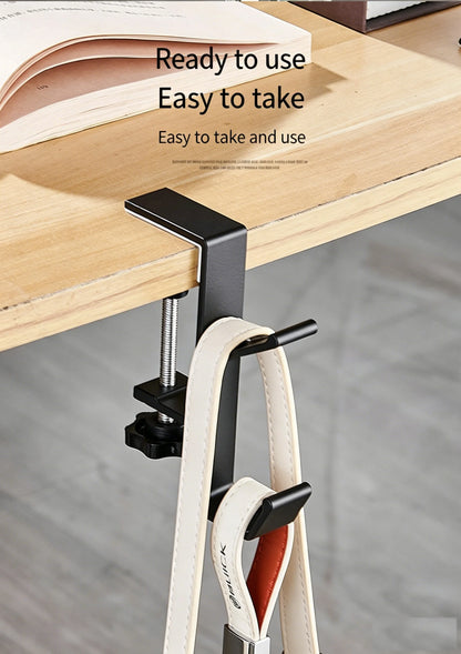 5-Shaped Portable Desk Hook | Punch-Free Table Edge Hanger for Handbags, Umbrellas | Student & Office Home Organizer