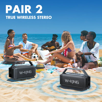 W-KING D9-1 100W Peak 60W RMS Deep Bass Bluetooth Speaker, IPX6 Portable Waterproof Loud Bluetooth Speakers Wireless with Subwoofer