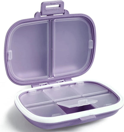 8 Grids Organizer Container For Tablets Travel Pill Box With Seal Ring Small Box For Tablets Wheat Straw Container For Medicines