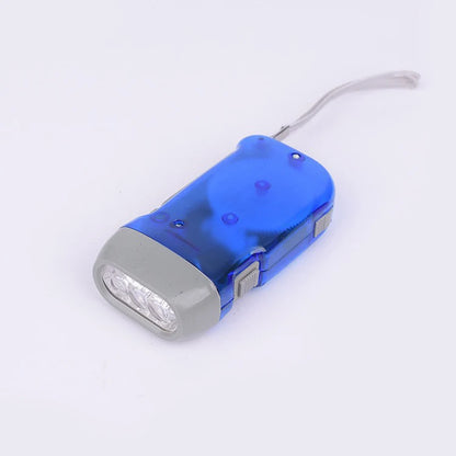 Portable Hand Pressing LED Night Flashlight Self-Powered Dynamo Crank Power Wind Up Manual Power Generation For Camping Riding