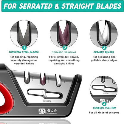 4-in-1 Kitchen Knife & Scissors Sharpener